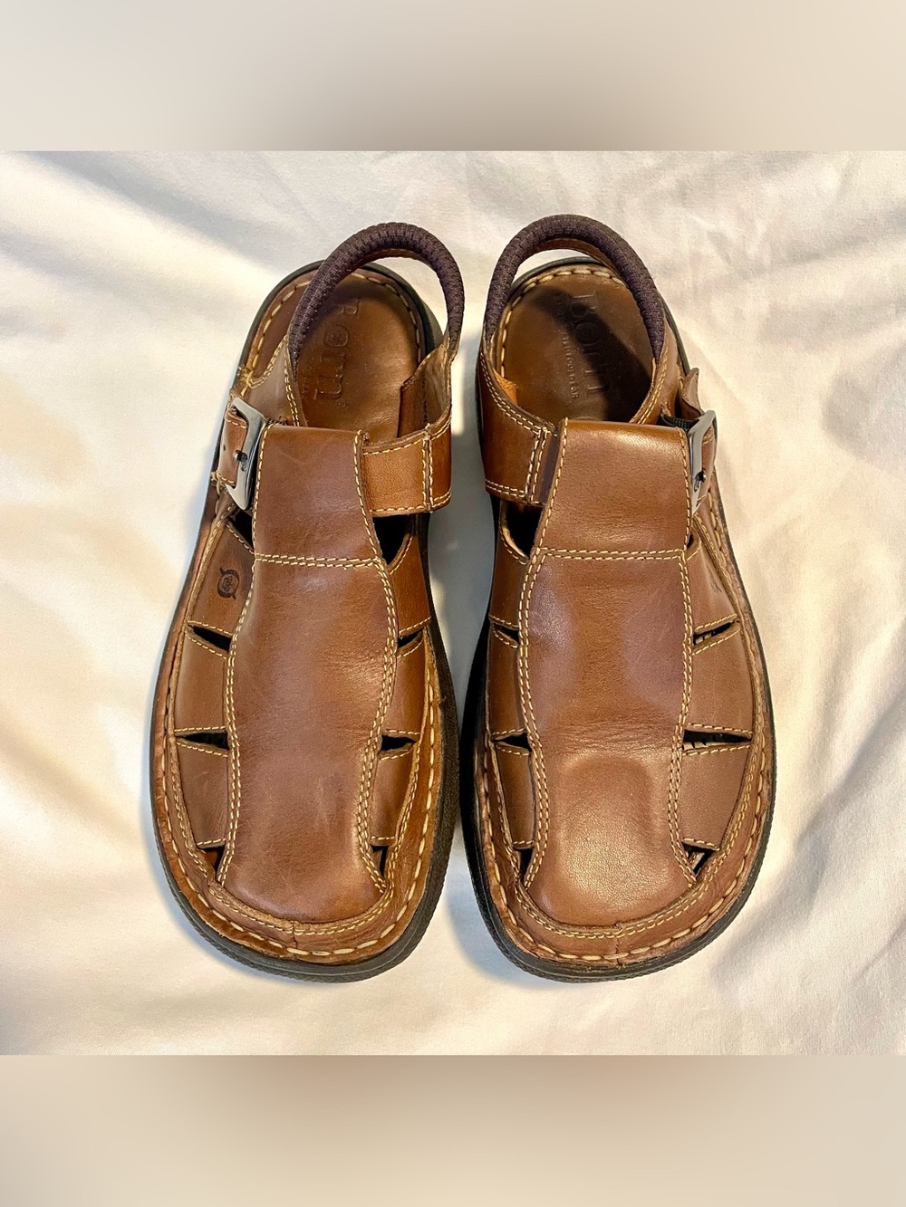 Born/Børn Fisherman Sandals/ShoesMens Size 9M- Brown -Leather/Closed Toe/Comfor
